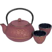 Bredemeijer - Giftset Shanghai 0,6L roze/goud met twee kopjes