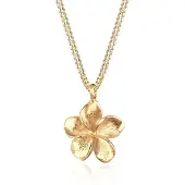 Elli - Halsketting - Dames Frangipani Bloesem Zomervakantie in 925 Sterling Zilver - Dames