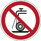 Allesveilig.nl Verboden nat te slijpen pictogram