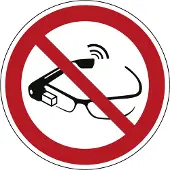 Allesveilig.nl Gebruik van slimme brillen verboden pictogram