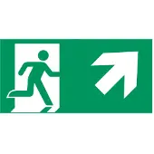 Allesveilig.nl Nooduitgang naar rechts boven pictogram