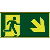 Allesveilig.nl Nooduitgang naar rechts onder lichtgevend pictogram