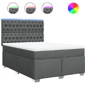 vidaXL Boxspringbed met matras, donkergrijs, 160x200 cm, gestoffeerd