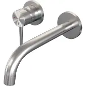Brauer Brushed Edition ColdStart wastafelkraan inbouw gebogen uitloop en rozetten model A2 RVS geborsteld PVD