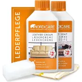 Nordicare leerverzorgingsset (250 ml) voor auto, bank en meubels, leer reiniger voor leerverzorging, leerverzorgingsset, leerreiniging, leerverzorging bankstel, leer reiniger, leer verzorging auto