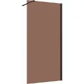 Guido Gusto Inloopdouche 100x200 8mm Nano glas mat zwart serie Silvio bronsglas