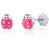 LaPetra Kinder Oorknopjes Lieveheersbeestje Roze