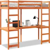 vidaXL Hoogslaper zonder matras massief grenenhout wasbruin 75x190 cm