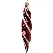 Clayre & Eef Kerstbal Overig Ø 4x17 cm Rood Wit Glas Kerstballen