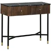 Giga Meubel Halkastje Japandi Bruin met Marmer 90cm