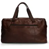 Manfield Bruine leren weekendtas | Maat Onesize