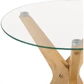 Beliani VALLEY - Bijzettafel - Lichthout - Veiligheidsglas