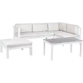 Beliani MESSINA - Loungeset voor 5 - Wit/Wit - Aluminium