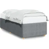 vidaXL Bedframe zonder matras 90x190 cm stof lichtgrijs