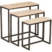 Ptmd bijzettafel zoah - 70x29x65cm set van 3