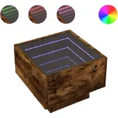 vidaXL Nachtkastje met Infinity LED 40x40x30 cm gerookt eikenkleurig