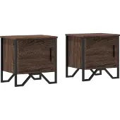 vidaXL Nachtkastjes 2 st 40x30x40 cm bewerkt hout bruin eikenkleur