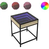 vidaXL Salontafel met Infinity LED 40x40x51 cm sonoma eikenkleurig