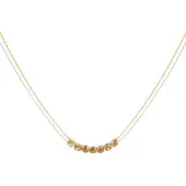 Yehwang Ketting goud/zilver met beige steentjes - stainless steel