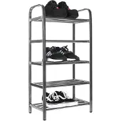 QUVIO Schoenenrek rvs met 5 planken