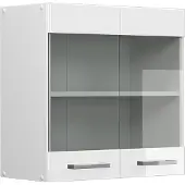 Vicco R-Line Glazen keukenkast – 60 cm Wit Hoogglans