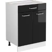 Vicco R-Line Keukenonderkast – 60 cm met lade, zonder werkblad Zwart hoogglans