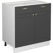 Vicco Keukenonderkast Fame-Line Antraciet-goud 80 cm zonder werkblad, Model 38018