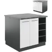Vicco Fame-Line Keukeneiland – 90 cm zonder werkblad Wit hoogglans/antraciet