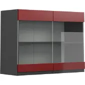 Vicco R-Line Glazen keukenkast – 80 cm J-vorm Rood