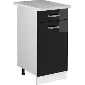 Vicco R-Line Keukenonderkast – 40 cm, WB Marmer Zwart hoogglans
