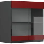 Vicco R-Line Glazen keukenkast – 60 cm J-vorm Rood