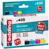 Edding Inktcartridge vervangt Brother LC-1100BK, LC-1100C, LC-1100M, LC-1100Y Compatibel Combipack Zwart, Cyaan, Magenta, Geel EDD-435 18-435