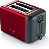 Bosch Compacte broodrooster DesignLine TAT3P424DE (rood/zwart, 970 Watt, geschikt voor 2 boterhammen)