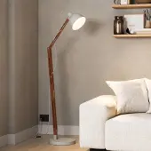 Lamkur Vloerlamp Skansen, hout donker, Woon-/ Eetkamer, Hout, Industrieel design, vloerlamp hout
