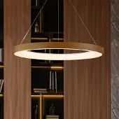 Mantra-Iluminacion Hanglamp Niseko II, dimbaar, hout licht, Woon-/ Eetkamer, metaal, Modern