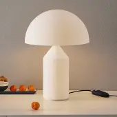 OLUCE Design tafellamp ATOLLO, dimbaar, wit / opaal, Woon-/ Eetkamer, metaal, Design, tafellamp