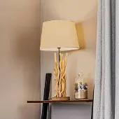 ONLI Tafellamp Agar, crème / amber, Woon-/ Eetkamer, Textiel / Stof / Zijde, Tafellamp