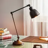 Euluna Bureaulamp Emoti , zwart, Woon-/ Eetkamer, metaal, Industrieel design, bureaulamp