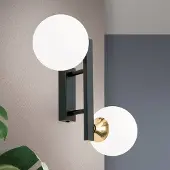 Orion Wandlamp Snowwhite, dimbaar, zwart, Woon-/ Eetkamer, metaal, Modern, wandlamp