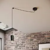 Emibig Hanglamp Speed, dimbaar, zwart, Woon-/ Eetkamer, metaal, Modern, hanglamp