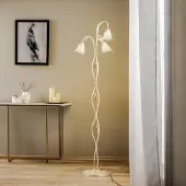 ONLI Vloerlamp Lucrezia, crème / amber, Woon-/ Eetkamer, Glas, Landelijk, vloerlamp