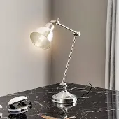Euluna Bureaulamp Emoti, chroom / zilver, Woon-/ Eetkamer, metaal, Industrieel design, bureaulamp
