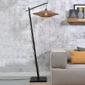 Good&Mojo Vloerlamp Bali, zwart, Woon-/ Eetkamer, Bamboe, Design, vloerlamp