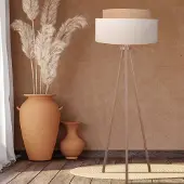 Duolla Vloerlamp Boho, hout licht, Slaapkamer, Hout, vloerlamp