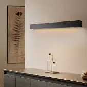 Nowodvorski Lighting LED-wandlamp Straight M, zwart, Woon-/ Eetkamer, metaal, Modern, LED wandlamp