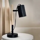 Dyberg Larsen Bureaulamp Woody, zwart, Woon-/ Eetkamer, metaal, Design, tafellamp