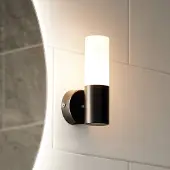 PR Home Wandlamp Beta, dimbaar, zwart, Badkamer, metaal, Modern, Wandlamp