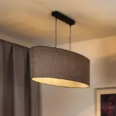 Euluna Hanglamp Celine, dimbaar, bruin / roest, Woon-/ Eetkamer, Textiel / Stof / Zijde, Modern, Hanglamp