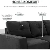 HOMCOM Ecksofa mit abnehmbarem Bezug 833-850V01