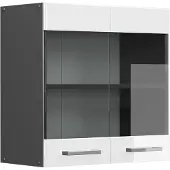 Vicco R-Line Glazen keukenkast – 60 cm Wit Hoogglans